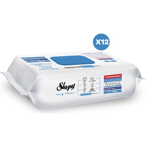 Sleepy Easy Clean Çamaşır Suyu Katkılı Yüzey Temizlik Havlusu 12X100 (1200 Yaprak)