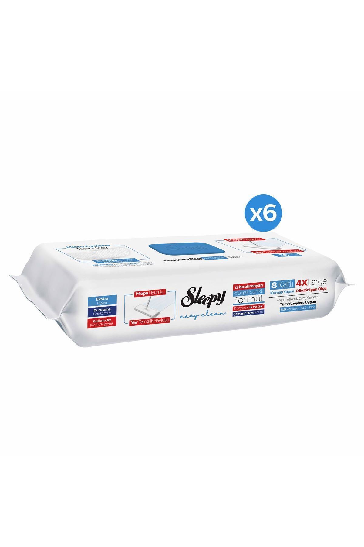 Sleepy Easy Clean Çamaşır Suyu Katkılı Mopa Uyumlu Yer Temizlik Havlusu 6X50 (300 Yaprak)