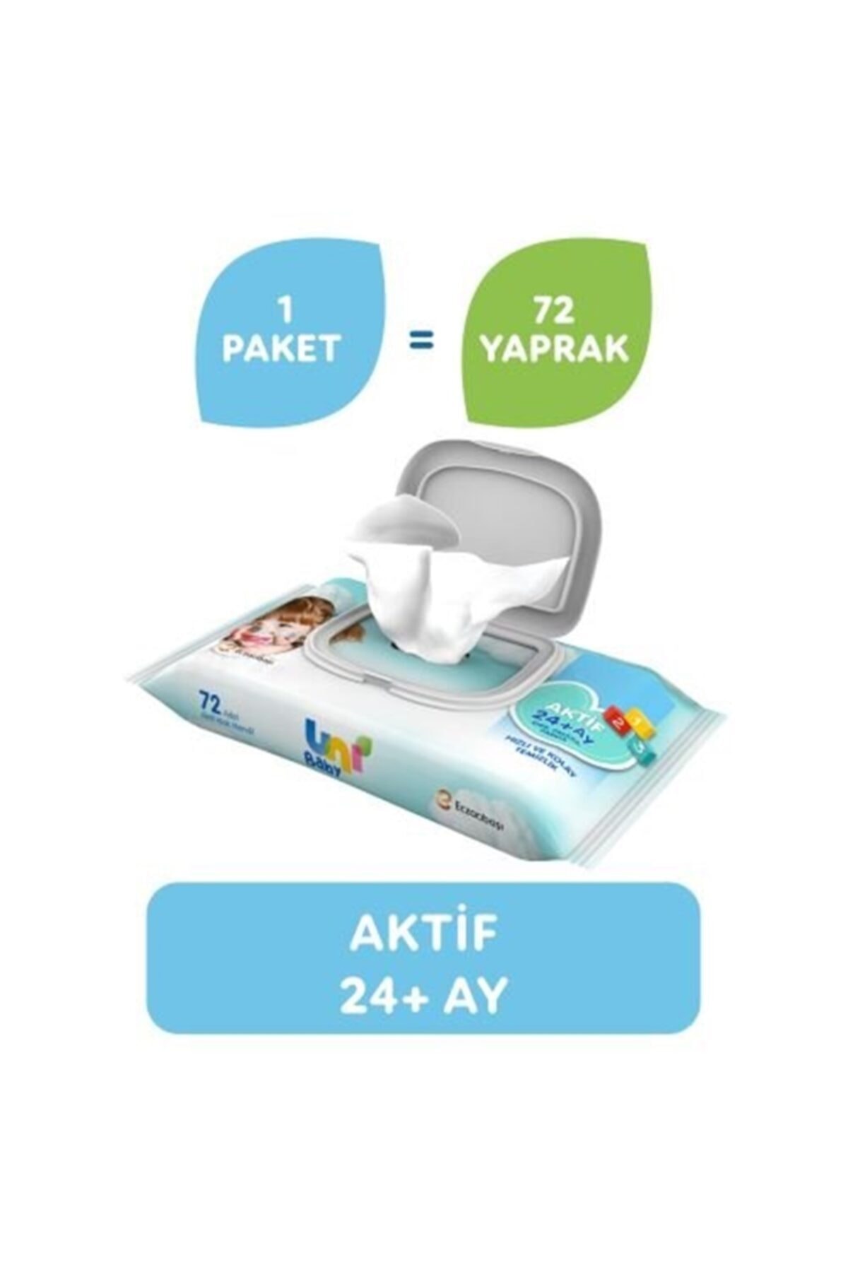 Uni Baby Aktif Islak Mendil Havlu 24 X 72 Yaprak 1728 Yaprak