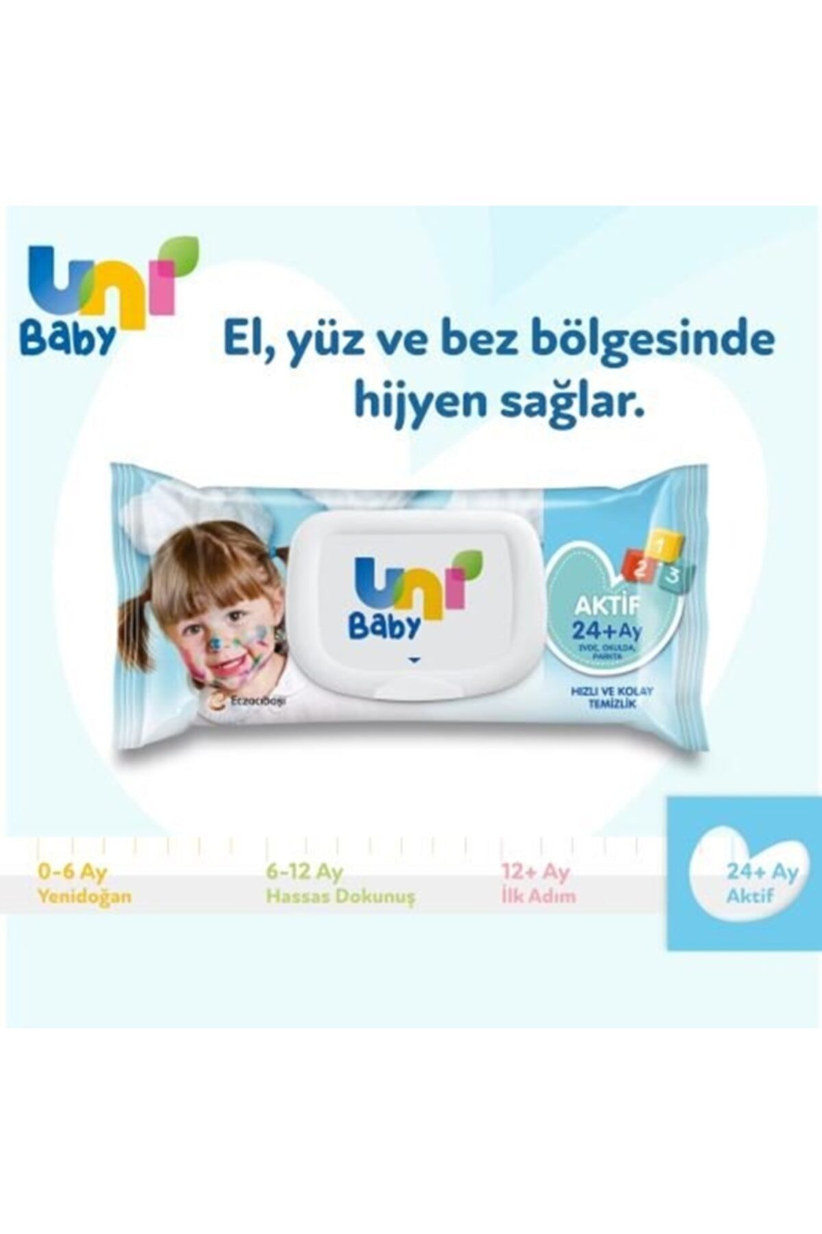 Uni Baby Aktif Islak Mendil Havlu 24 X 72 Yaprak 1728 Yaprak