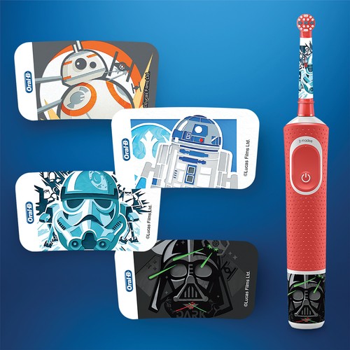 Oral-B Çocuklar İçin Şarj Edilebilir Diş Fırçası D100 Vitality Star Wars Özel Seri + Seyahat Kabı