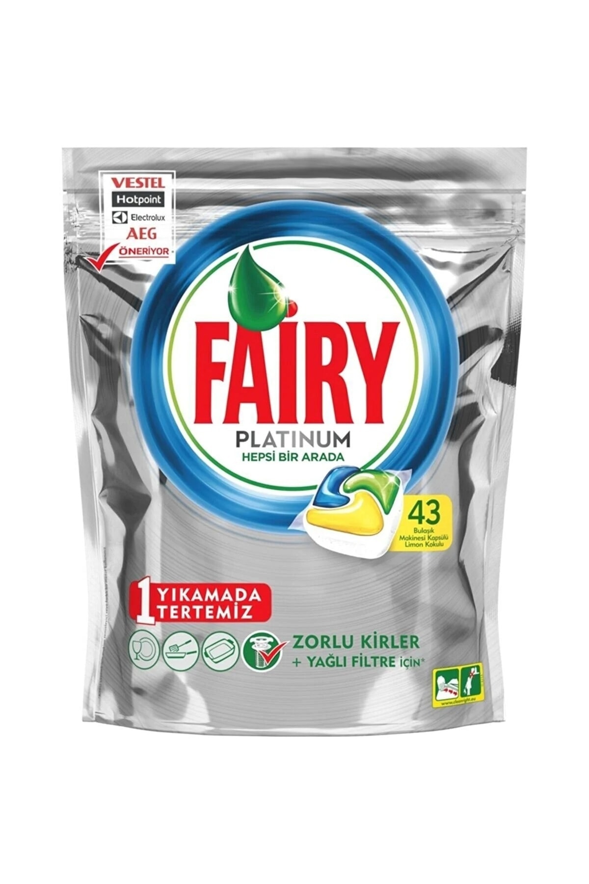 Fairy Platinum Bulaşık Makinesi Deterjanı Kapsülü Limonlu 43’lü