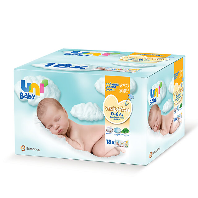 Uni Baby Yenidoğan Islak Mendil 18’li 720 Yaprak