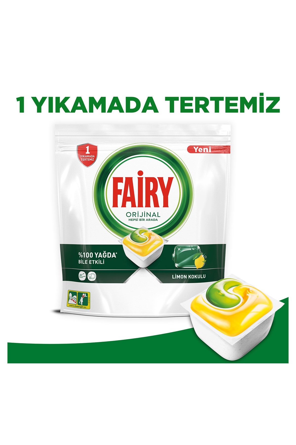 Fairy Hepsi Bir Arada 60 Yıkama Bulaşık Makinesi Deterjanı Tableti / Kapsülü Limon Kokulu