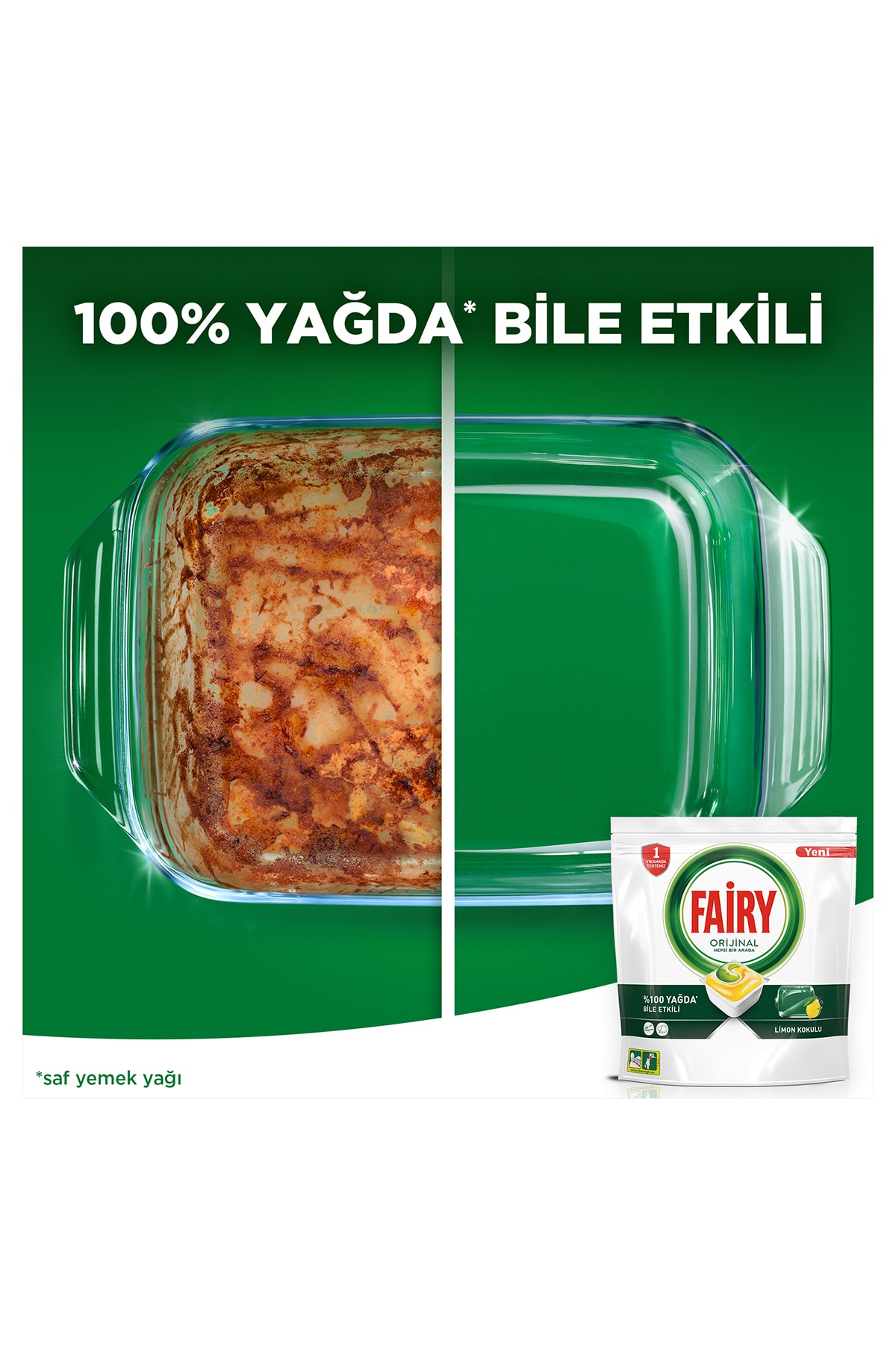 Fairy Hepsi Bir Arada 60 Yıkama Bulaşık Makinesi Deterjanı Tableti / Kapsülü Limon Kokulu