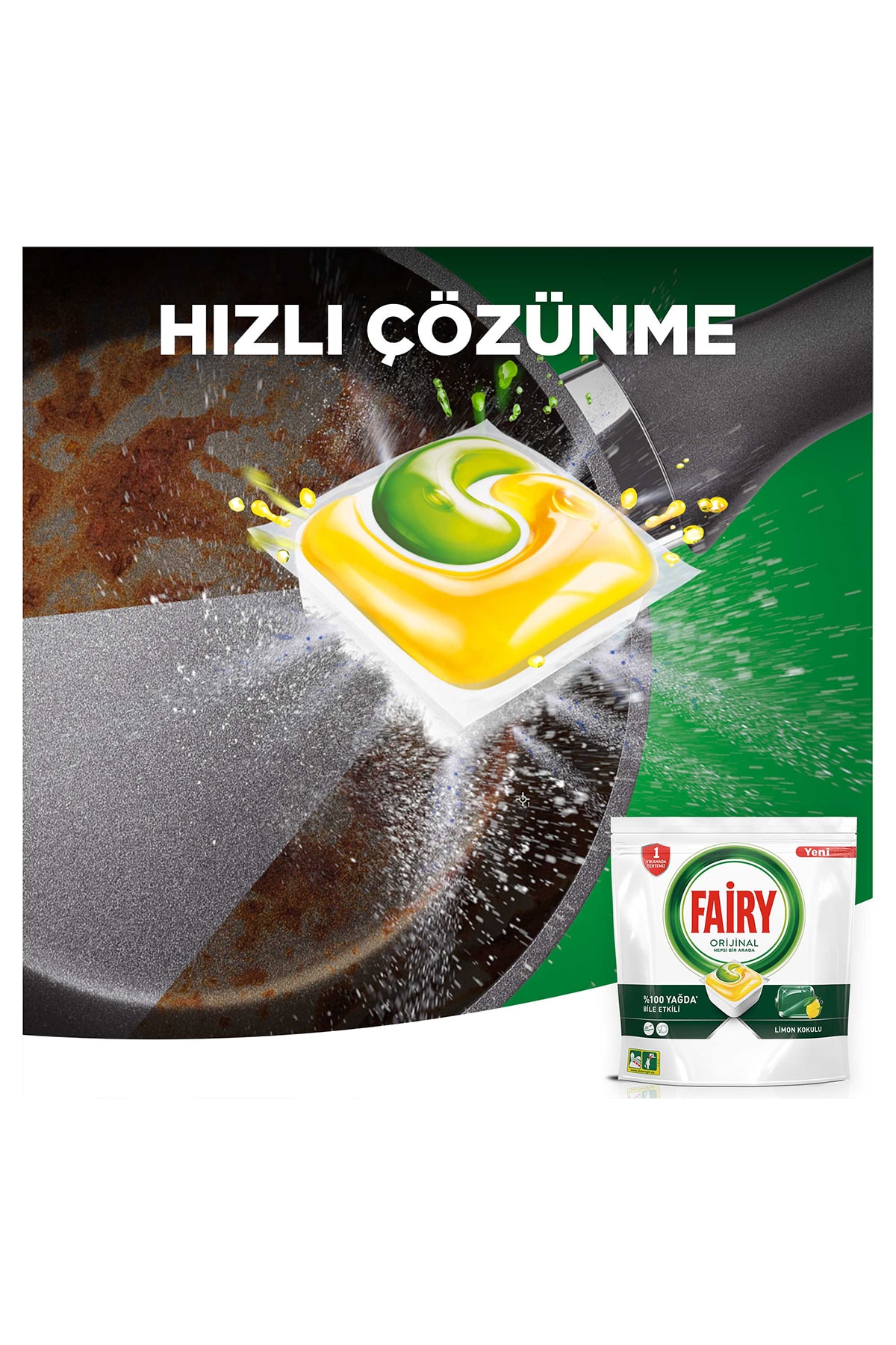 Fairy Hepsi Bir Arada 60 Yıkama Bulaşık Makinesi Deterjanı Tableti / Kapsülü Limon Kokulu