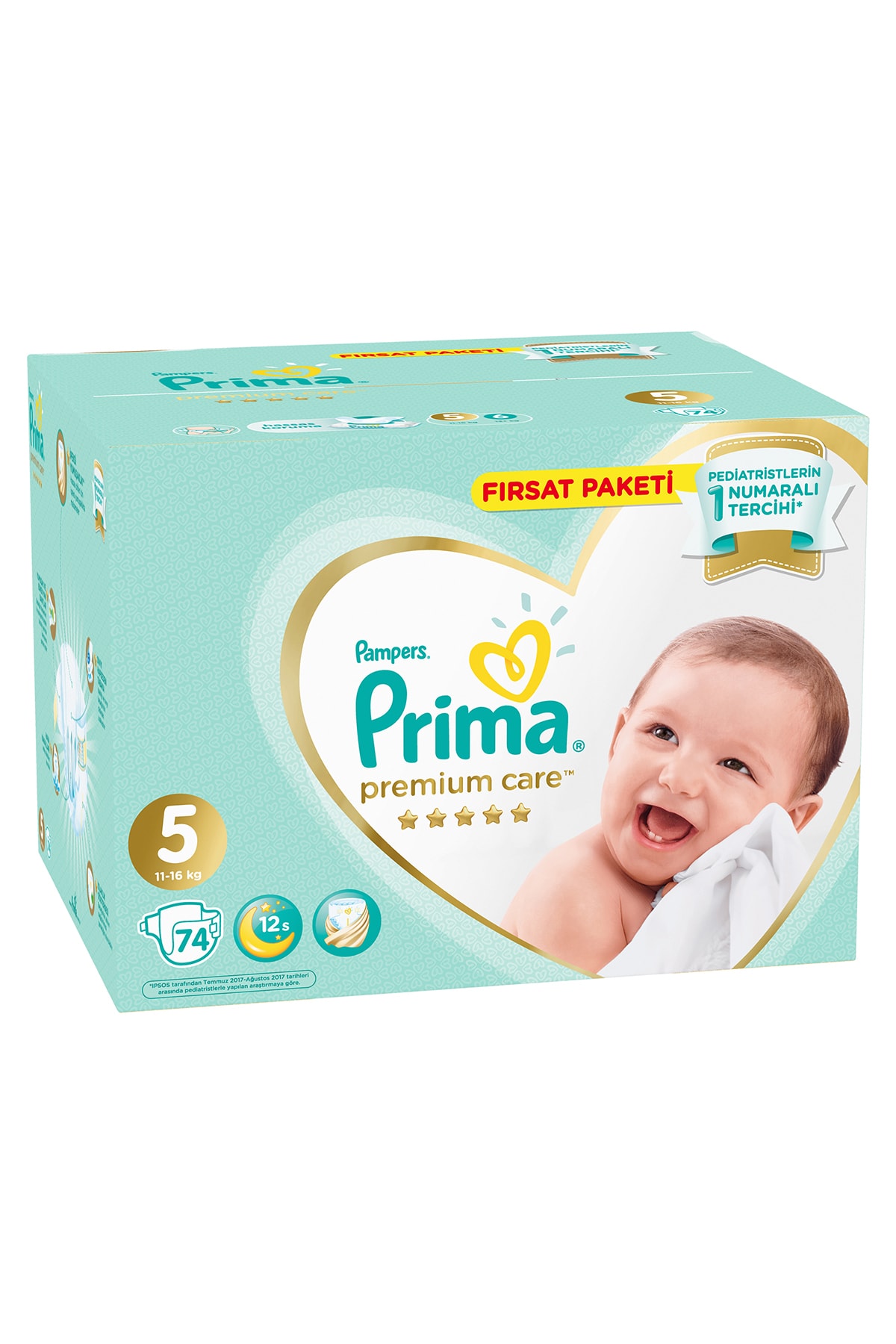 Prima Bebek Bezi Premium Care 5 Beden 74 Adet Junior Fırsat Paketi