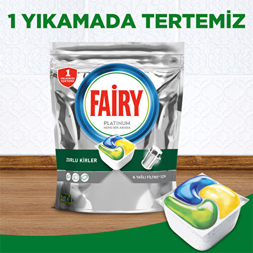 Fairy Platinum Bulaşık Makinesi Deterjanı Tableti / Kapsülü Limon Kokulu 90 Yıkama