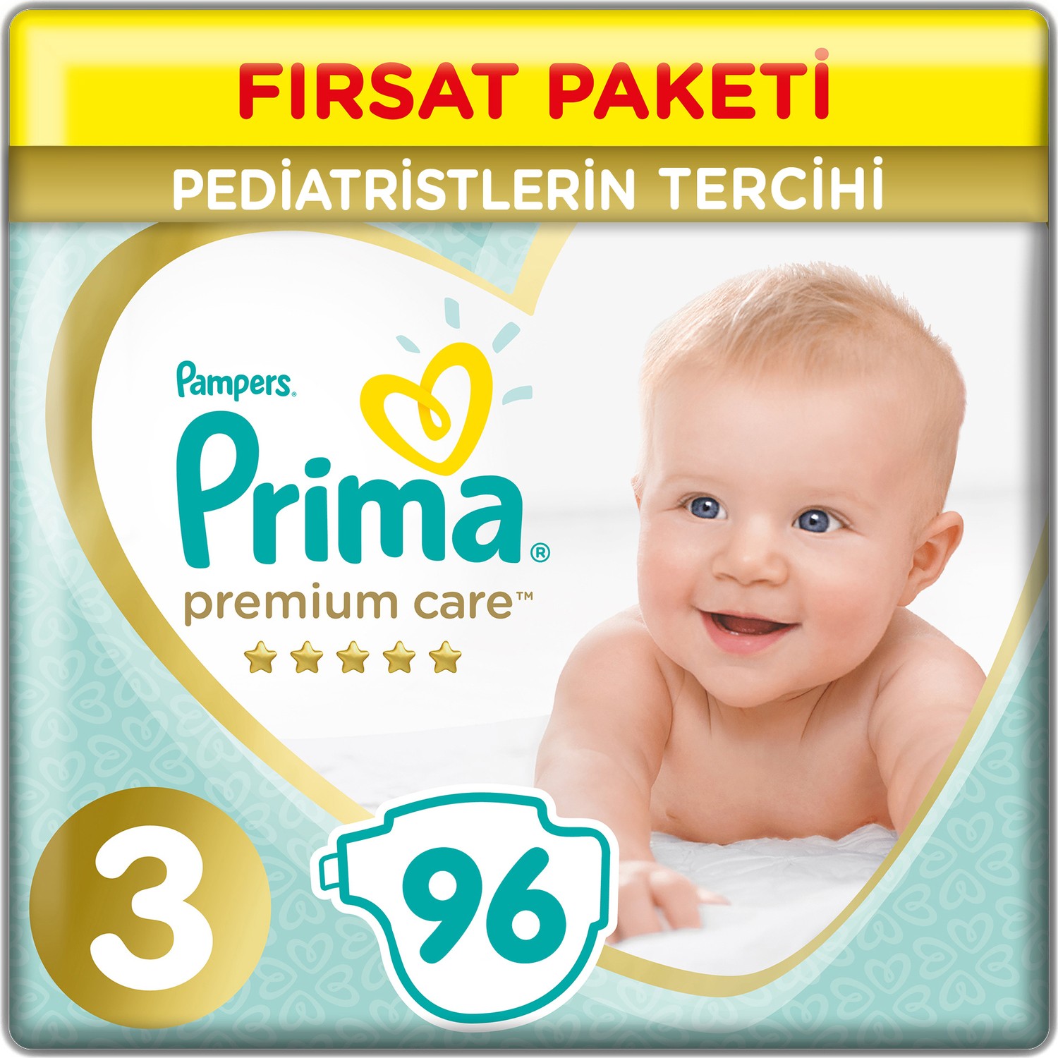 Prima Bebek Bezi Premium Care 3 Beden 96 Adet Junior Fırsat Paket