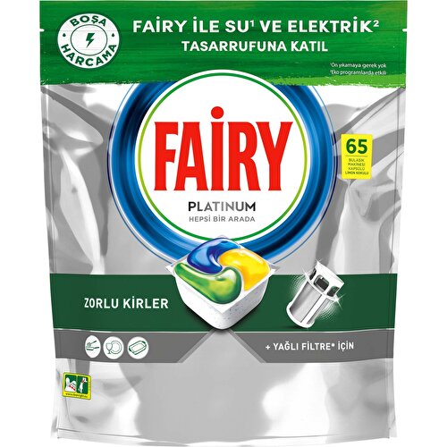 Fairy Platinum Bulaşık Makinesi Deterjanı Kapsülü Limon Kokulu 65 Yıkama