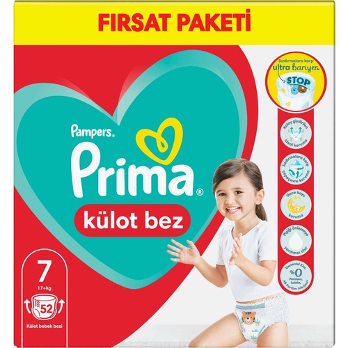 Prima Fırsat Paketi Külot Bez 7 Beden 52’li