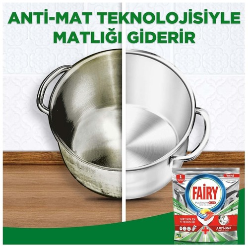 Fairy Platinum Plus Bulaşık Makinesi 75’li Kapsül + Fairy 500 ml Sıvı + Sünger