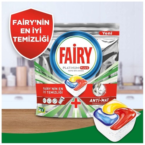 Fairy Platinum Plus Bulaşık Makinesi 75’li Kapsül + Fairy 500 ml Sıvı + Sünger