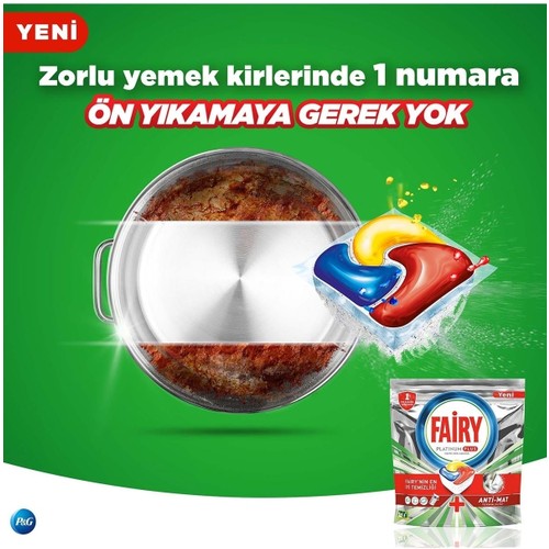 Fairy Platinum Plus Bulaşık Makinesi 75’li Kapsül + Fairy 500 ml Sıvı + Sünger