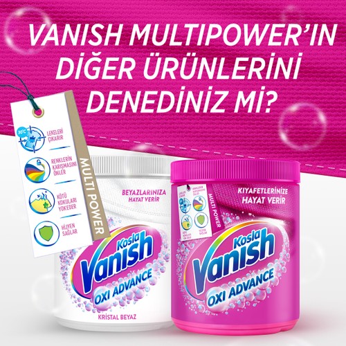 Vanish Multipower Leke Çıkartıcı  Deterjan Güçlendirici Toz 2 x 400 gr Renkliler  Beyazlar Için