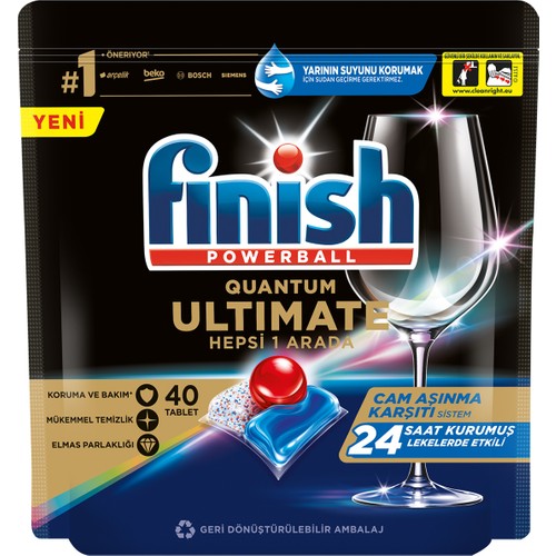 Finish Quantum Ultimate Bulaşık Makinesi Deterjanı Tableti / Kapsülü 40 Yıkama