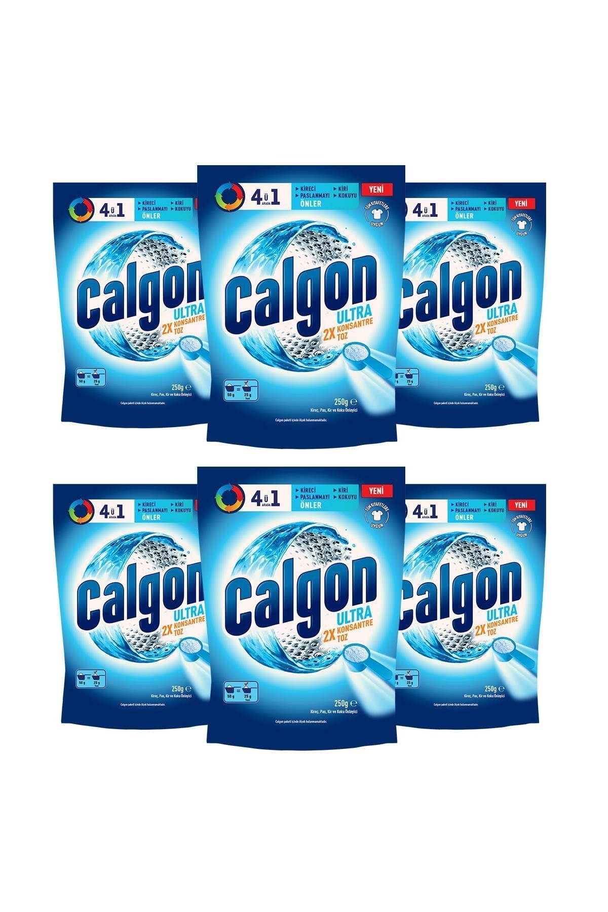 Calgon Power Kir, Pas, Kireç Ve Koku Önleyici 4’ü 1 Arada Ultra Konsantre Toz 250 G X 6