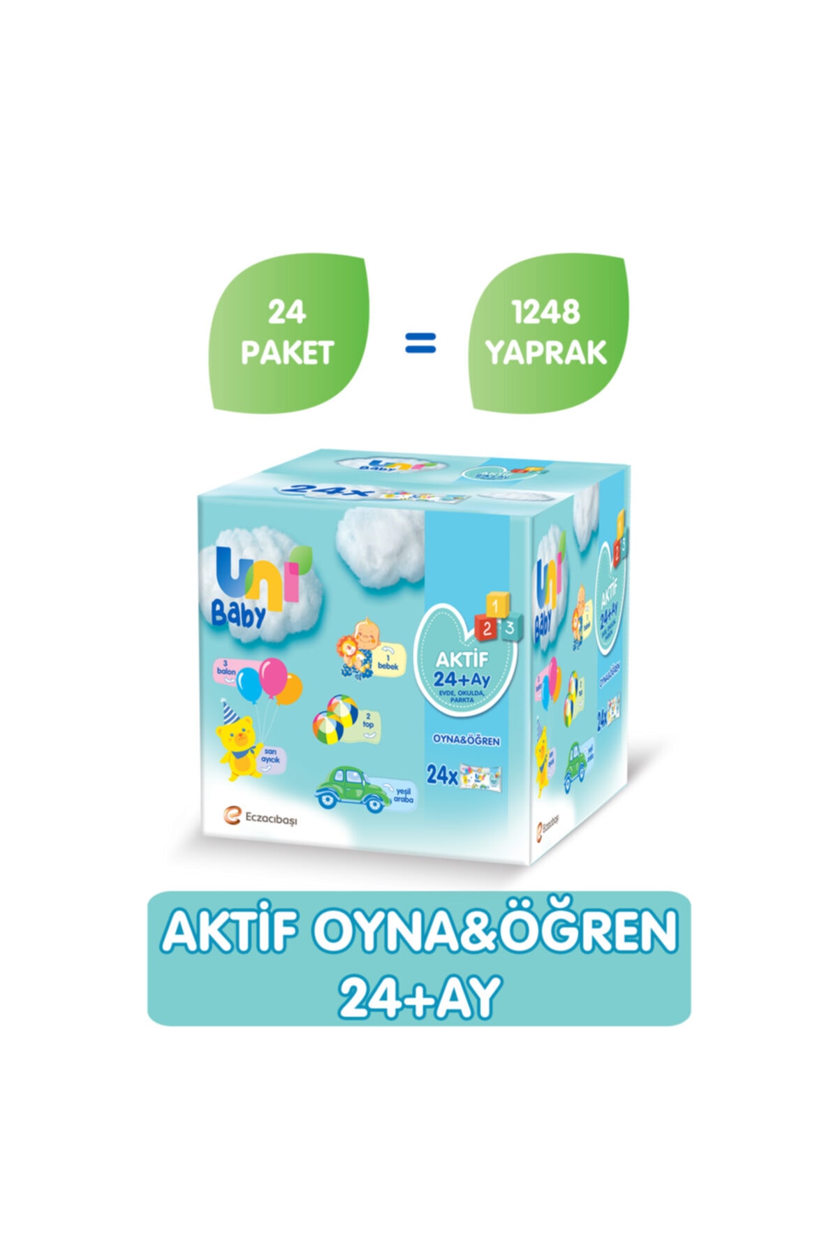 Uni Baby Aktif Oyna Öğren 24’lü Islak Mendil 52x24 Yaprak