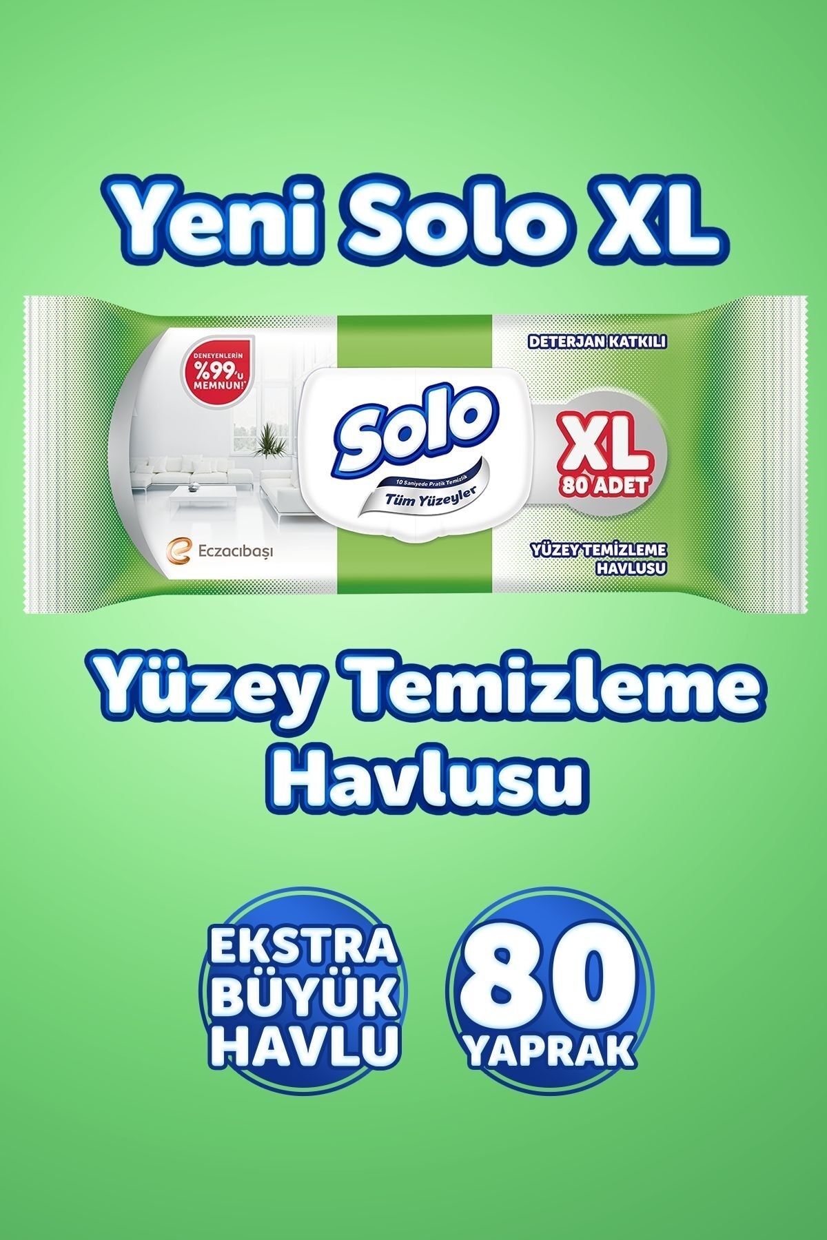 Solo Tüm Yüzeyler Islak Temizleme Havlusu Xl 3’lü 240 Yaprak