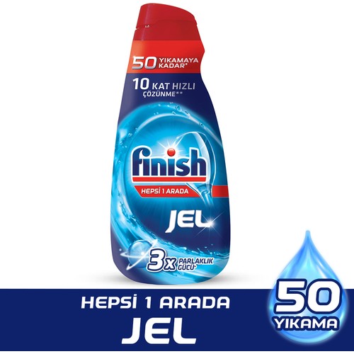 Finish Bulaşık Makinesi Deterjanı Hepsi 1 Arada Jel Konsantre 1000 ml 50 Yıkama