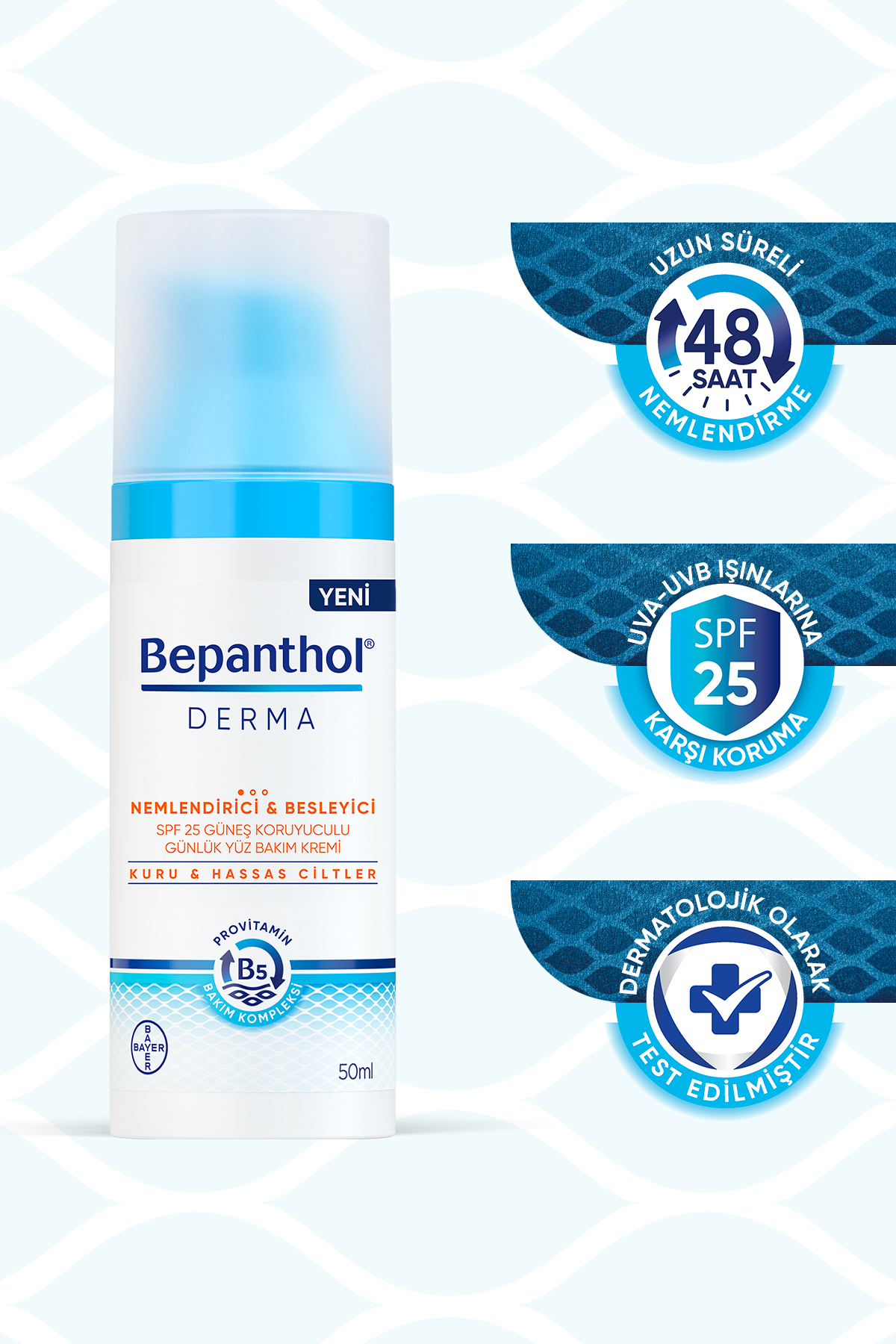 Bepanthol Derma Nemlendirici Ve Besleyici Spf 25 Günlük Yüz Bakım Kremi 50 ml - Günlük Yoğun Nemlendirici