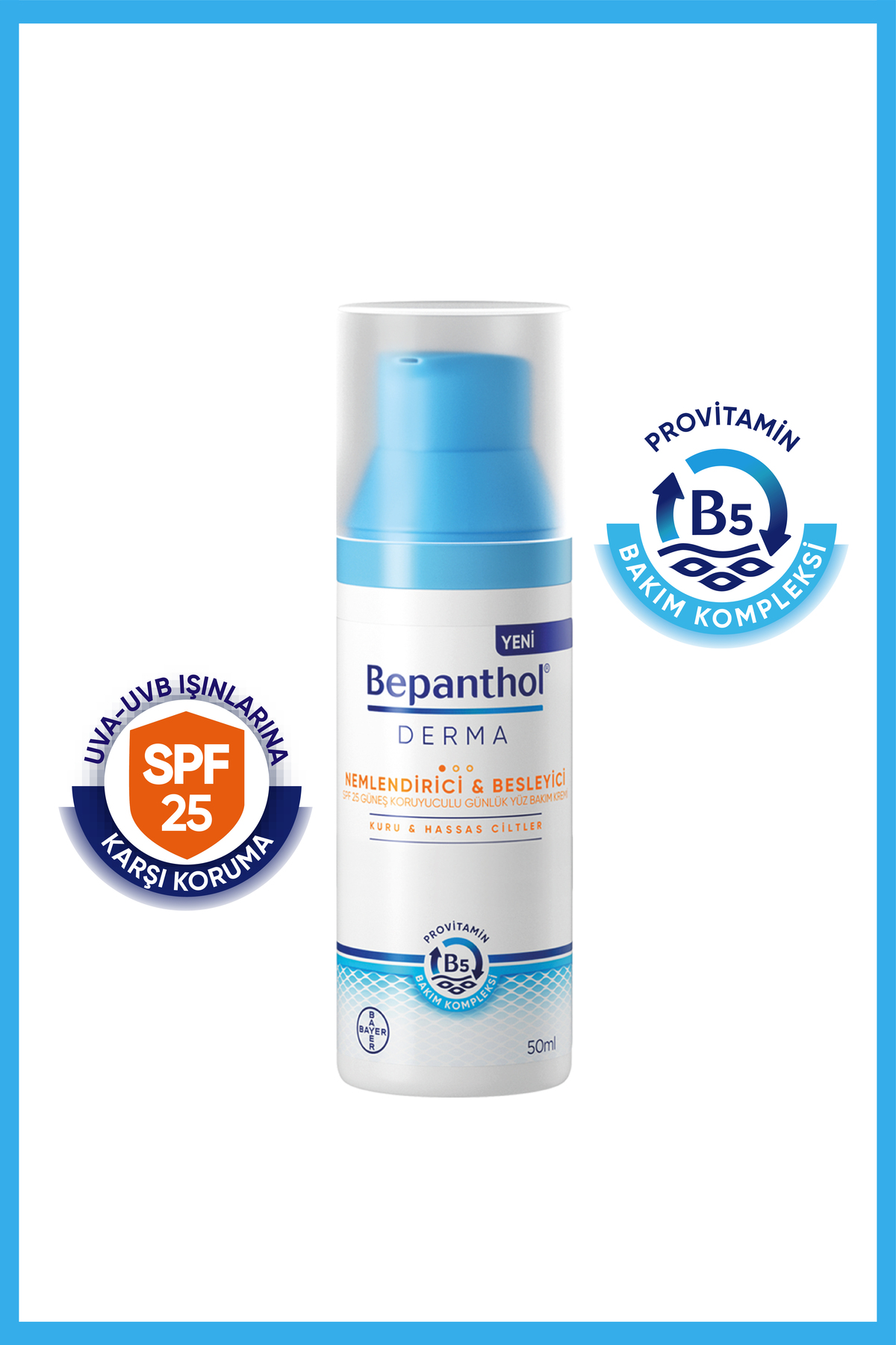 Bepanthol Derma Nemlendirici Ve Besleyici Spf 25 Günlük Yüz Bakım Kremi 50 ml - Günlük Yoğun Nemlendirici