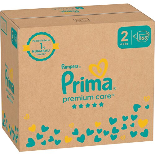 Prima Bebek Bezi Premium Care 2 Numara 168 Adet Aylık Fırsat Paketi