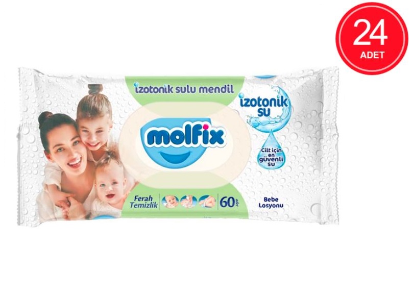 Molfix İzotonik Sulu Islak Mendil Ferah Temizlik 60’lı 24 Adet