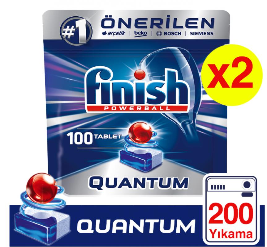 Finish Quantum 100 Tablet Bulaşık Makinesi Deterjanı X 2 Adet