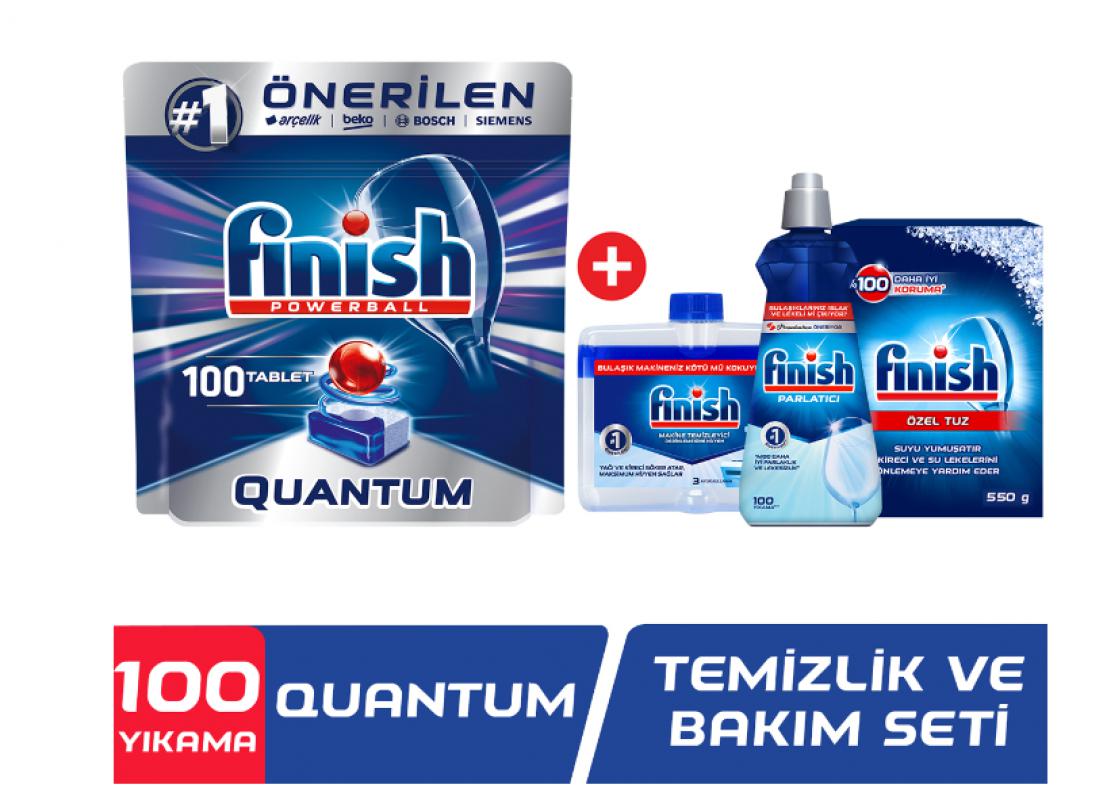 Finish Quantum Bulaşık Deterjanı 100 Tablet + Temizlik Bakım Seti