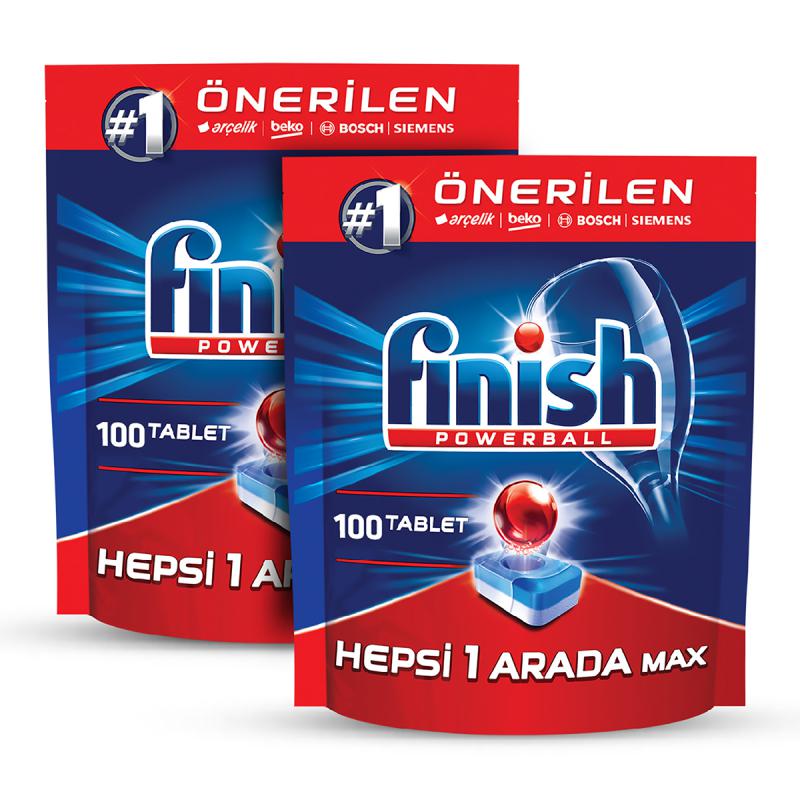 Finish Hepsi Bir Arada Max Bulaşık Makinesi Tableti 100 x 2 Adet