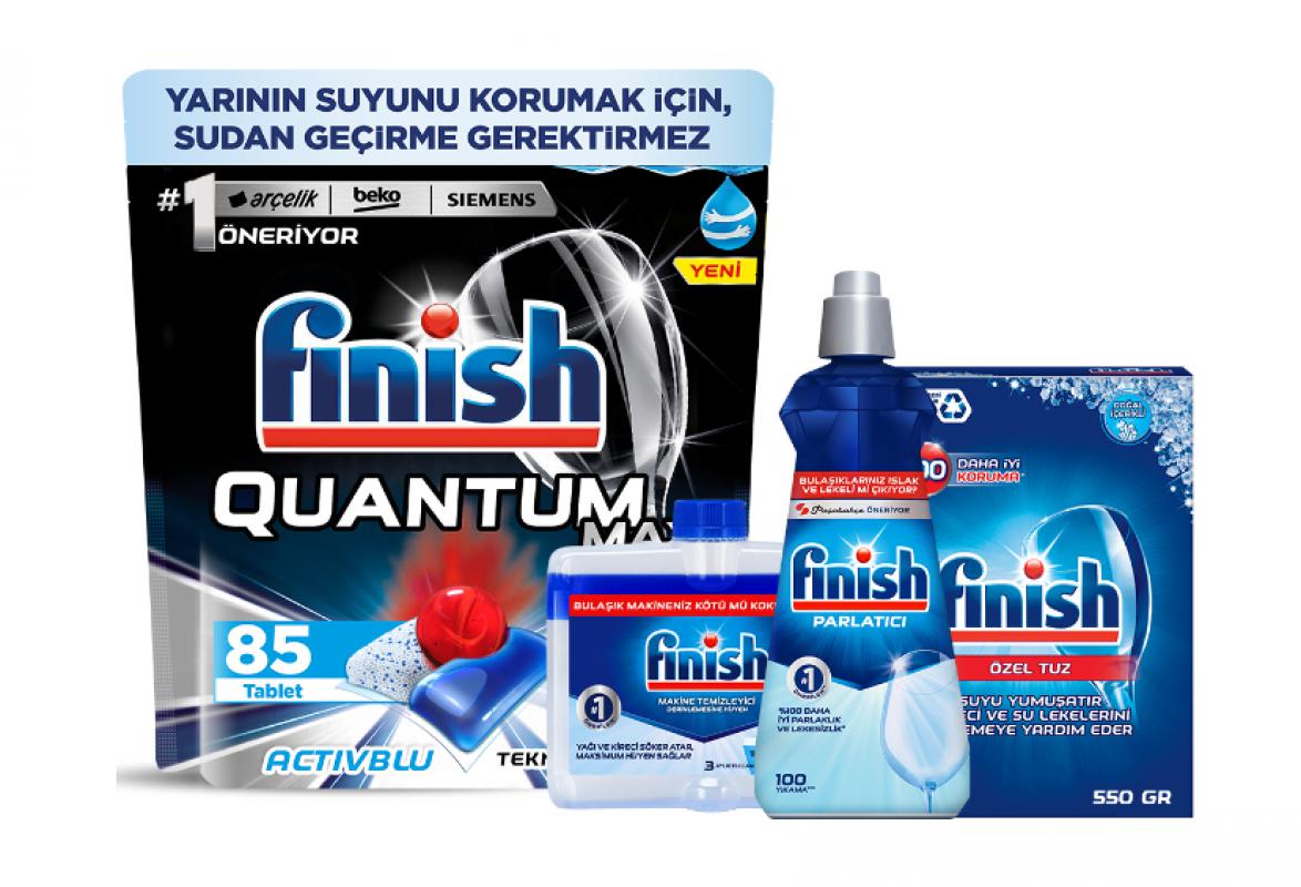 Finish Quantum Max 85’li Bulaşık Kapsülü + Temizlik ve Bakım Seti