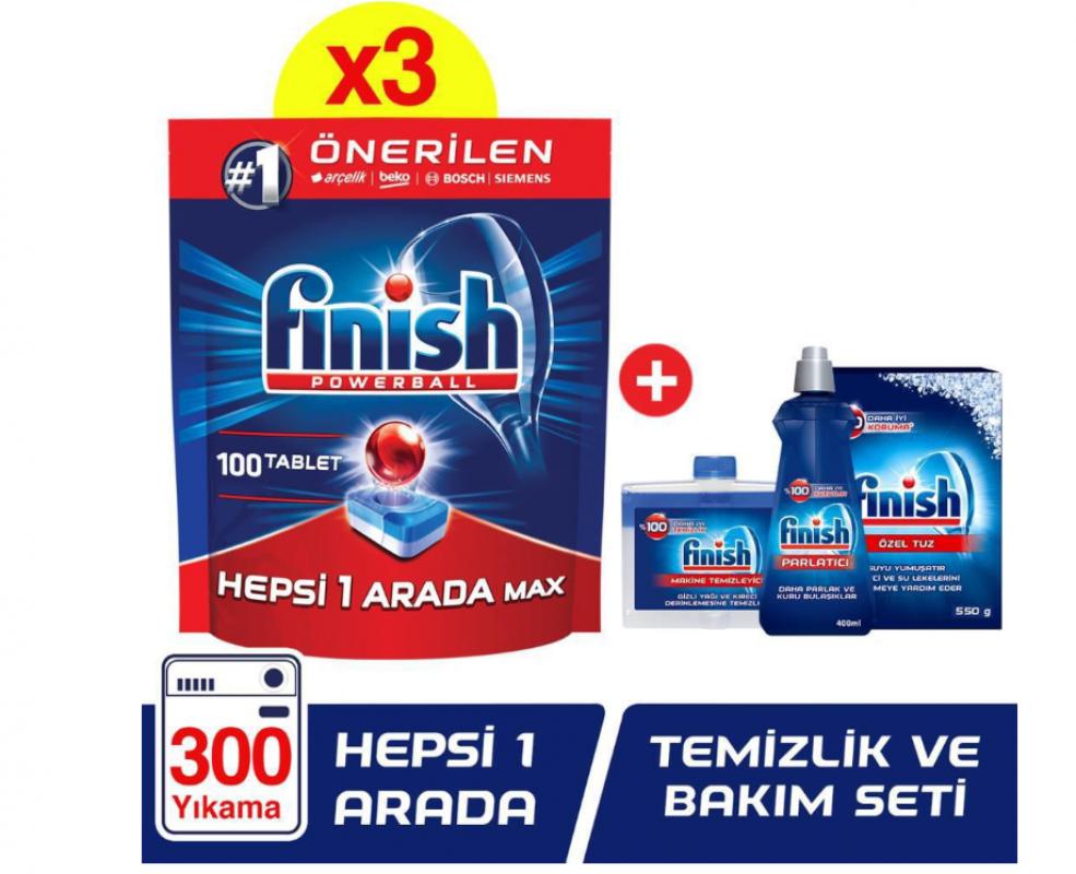 Finish Hepsi Bir Arada 300 Tablet Deterjan + Temizlik Bakım Seti
