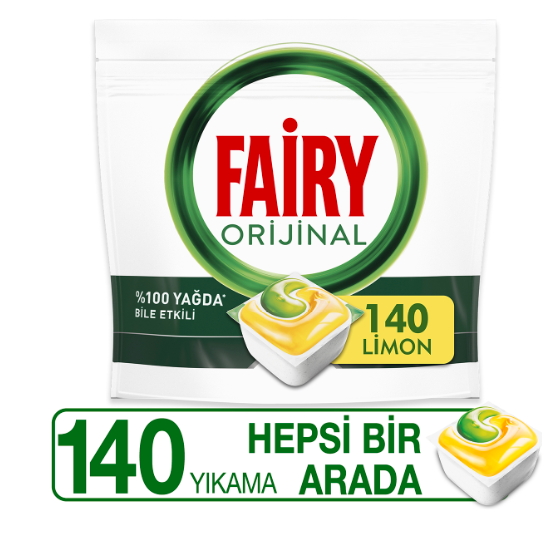 Fairy Hepsi Bir Arada 140 Yıkama Bulaşık Makinesi Deterjanı