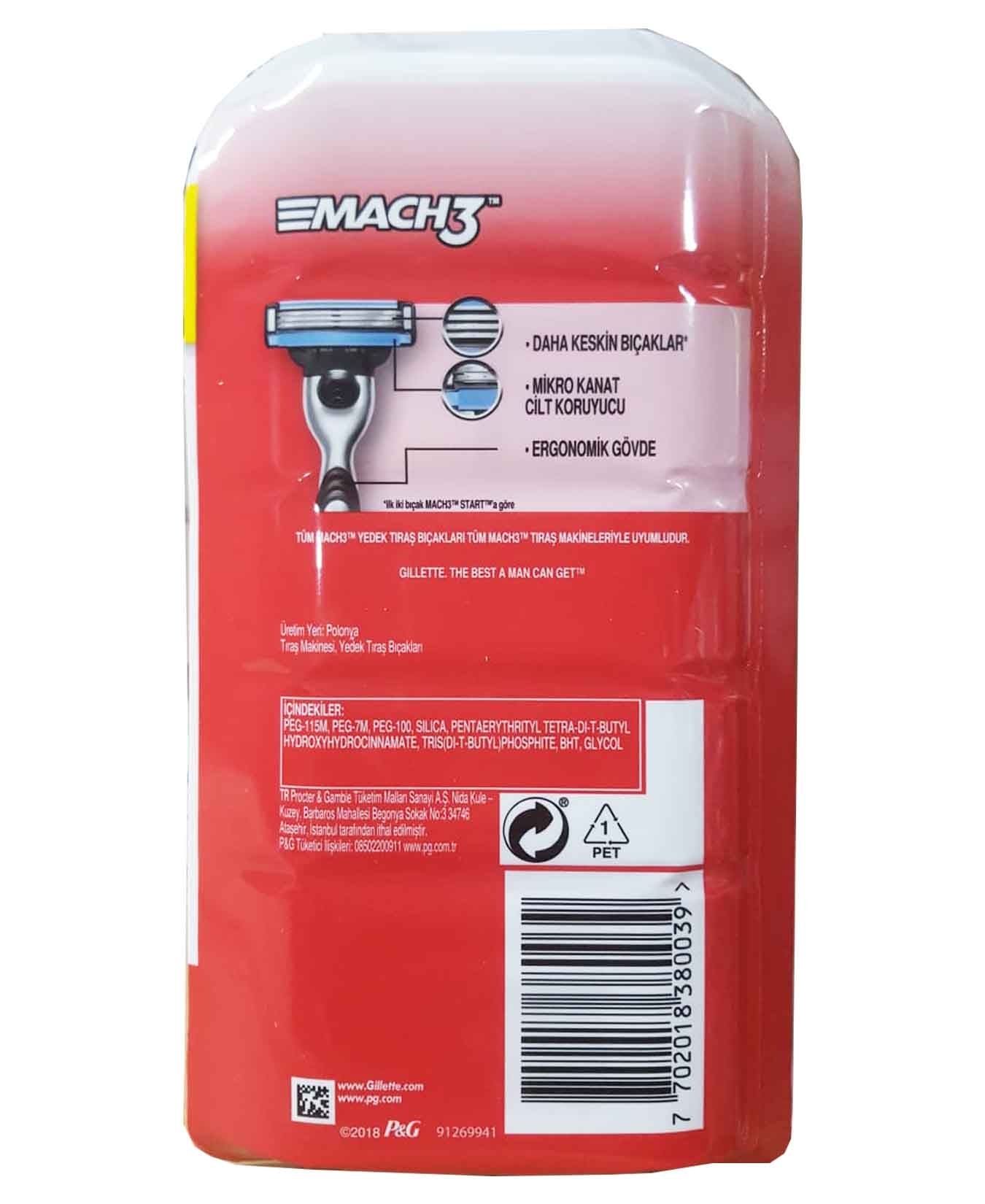Gillette Mach3 Milli Takım Özel Paketi Tıraş Makinesi