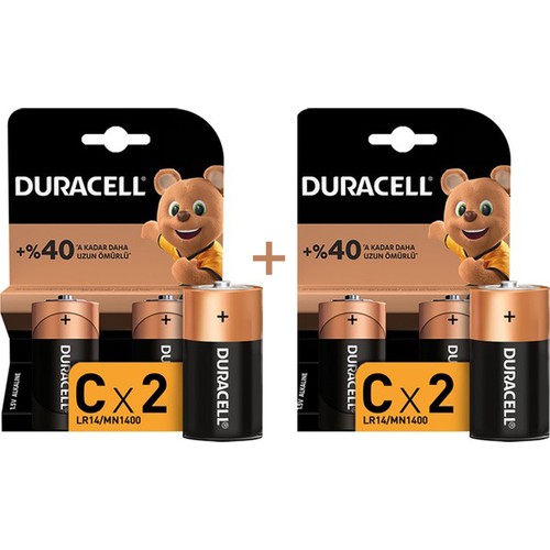 Duracell Alkain C Orta Boy 4 Adet Pil