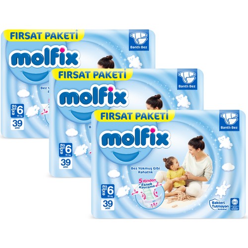 Molfix Bebek Bezi 6 Beden Ekstra Large Avantajlı Paket 117’LI