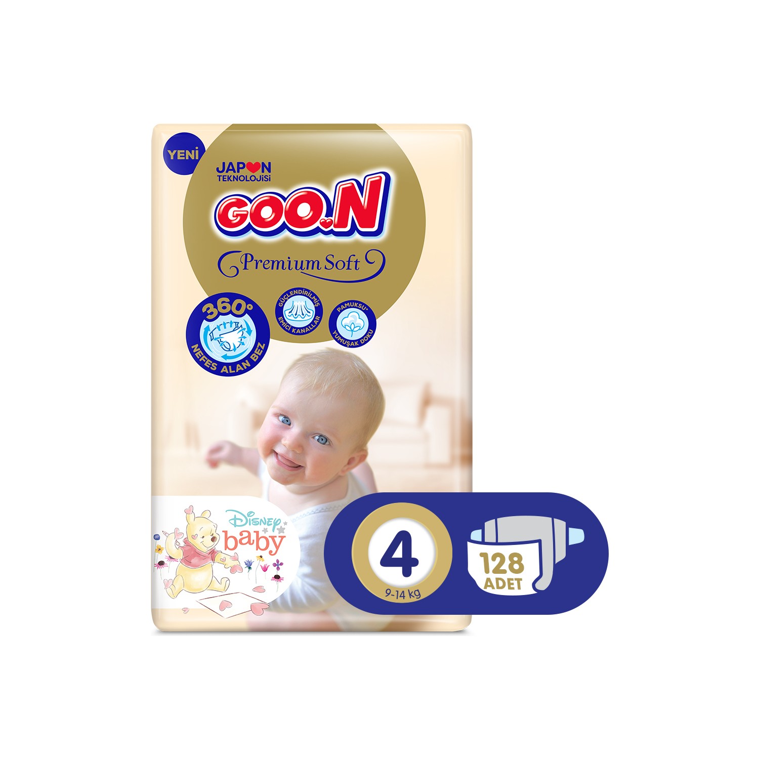 Goon Bebek Bezi Premium Soft 4 Beden 64x2 128 Adet