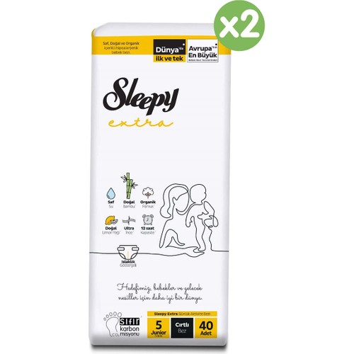 Sleepy Extra Günlük Aktivite Süper Paket Bebek Bezi 5 Numara Junior 80’li