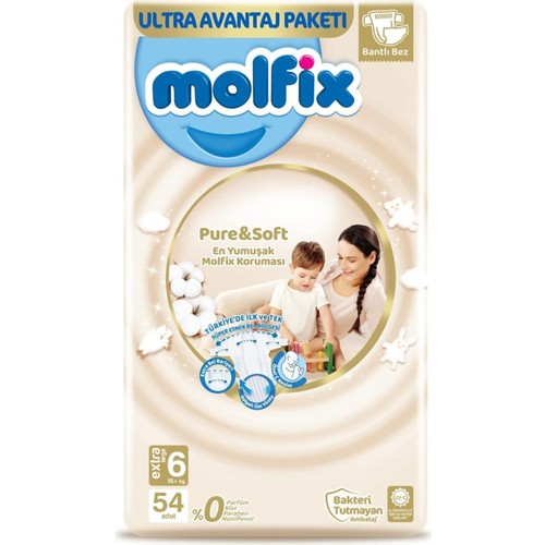 Molfix Pure & Soft Bebek Bezi X-Large 6 No 54 Lü