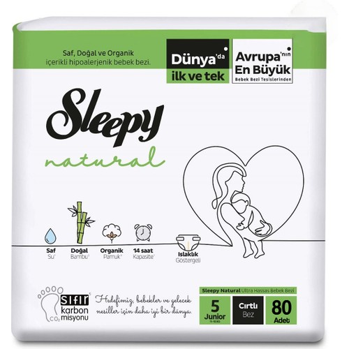 Sleepy Natural Bebek Bezi Junior 5 No 80 li x 2 Adet