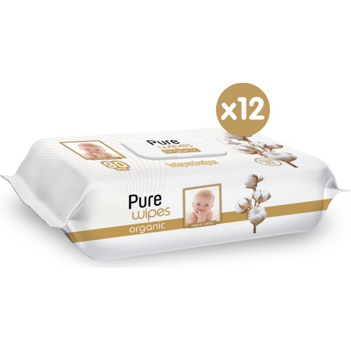 Pure Baby Organik Pamuklu Islak Havlu 12×90 (1080 Yaprak)