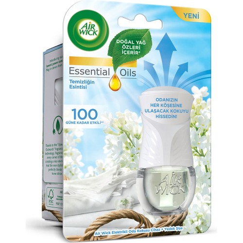 Air Wick Elektrikli Oda Kokusu Cihaz + Yedek Şişe Temizliğin Esintisi