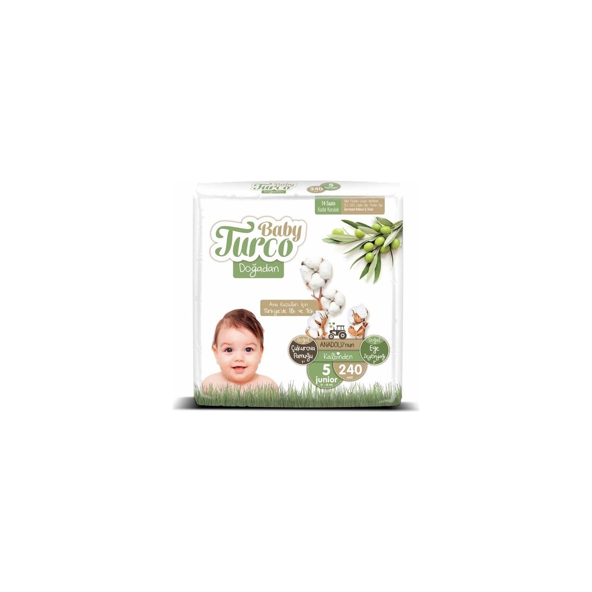 Baby Turco Bebek Bebek Bezi 2 Aylık Paket 5 Numara 12-25 kg 240 Adet