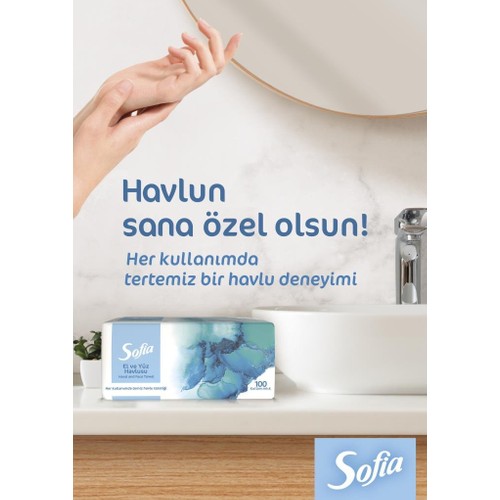 Sofia El ve Yüz Havlusu 100’lü 12 Paket