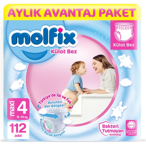 Molfix Külot Bez 4 Beden Maxi Aylık Avantaj Paketi 112 Adet