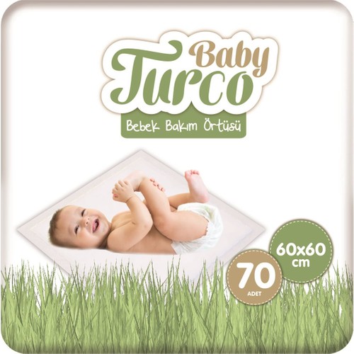 Baby Turco Bebek Bakım Örtüsü 60X60 cm 7X10 70 Adet