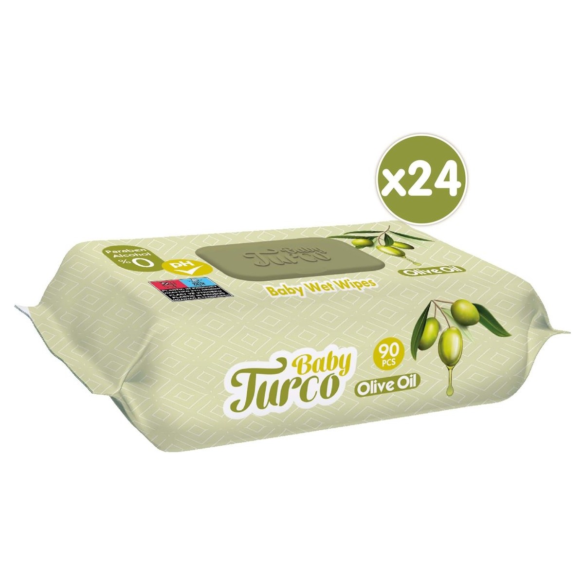Baby Turco Zeytinyağlı Islak Bebek Havlusu 24 x 90 Adet