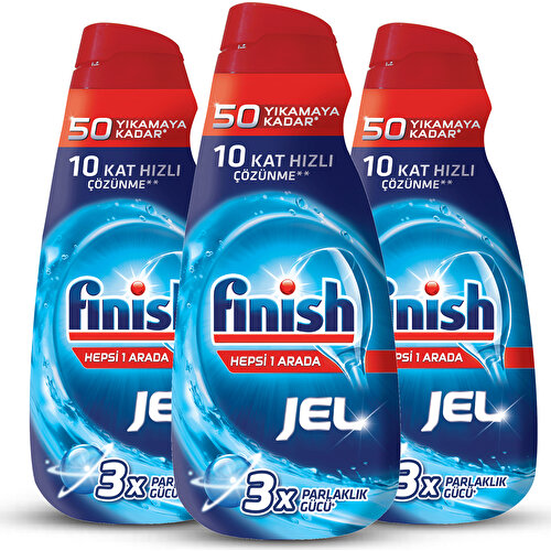 Finish Hepsi Bir Arada Konsantre Jel 3x1000 ml Bulaşık Makinesi Deterjanı