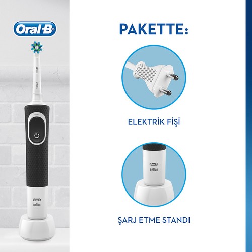 Oral-B D100 Vitality Cross Action Şarjlı Diş Fırçası - Siyah